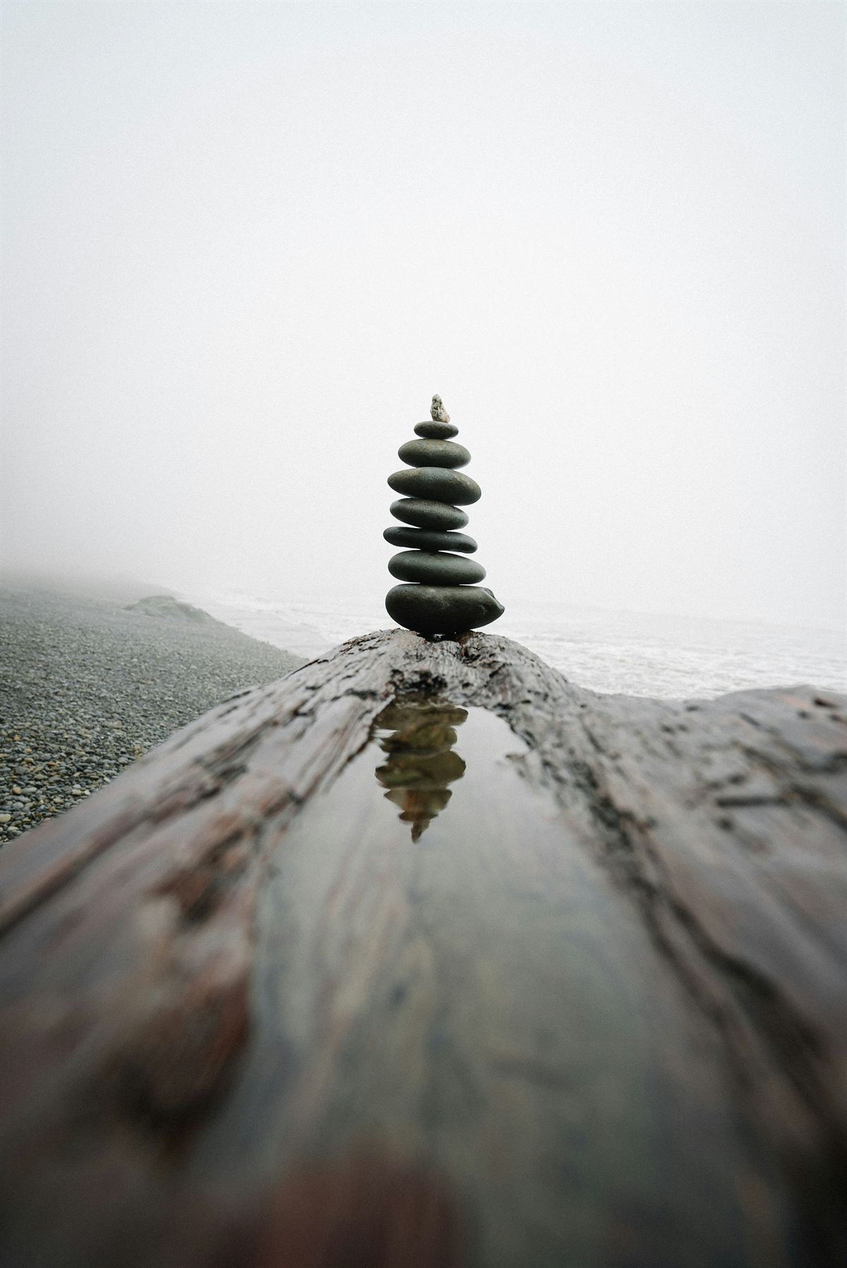 Balanced stack of stones
